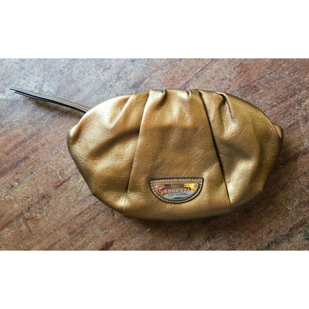 Clutch Bag Copper Metallic by Rosetti Faux Leather Zip Closure Formal or Casual